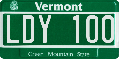 VT license plate LDY100