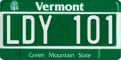 VT license plate LDY101