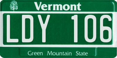 VT license plate LDY106