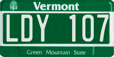 VT license plate LDY107