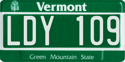 VT license plate LDY109
