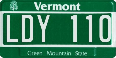 VT license plate LDY110