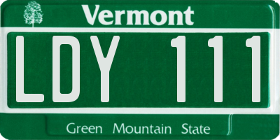 VT license plate LDY111