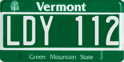 VT license plate LDY112
