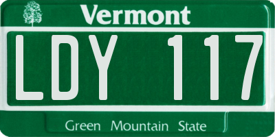 VT license plate LDY117