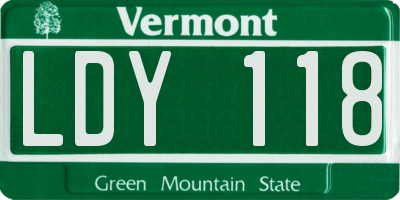 VT license plate LDY118