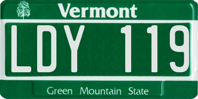 VT license plate LDY119