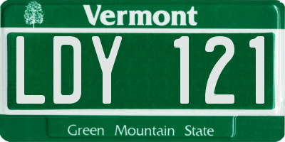 VT license plate LDY121