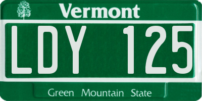 VT license plate LDY125