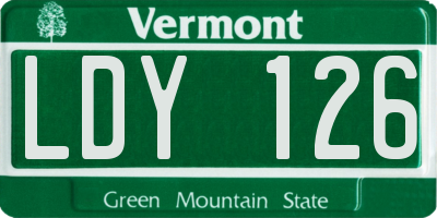 VT license plate LDY126