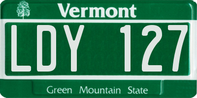 VT license plate LDY127
