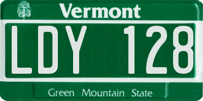 VT license plate LDY128