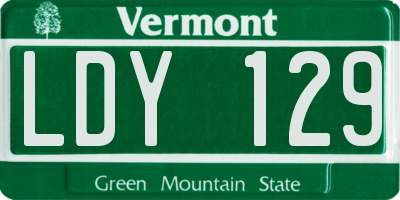 VT license plate LDY129