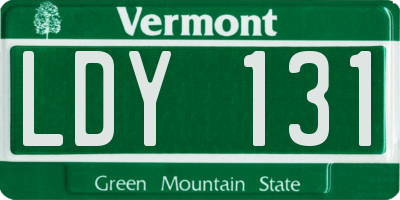 VT license plate LDY131