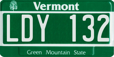 VT license plate LDY132