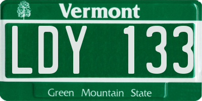 VT license plate LDY133