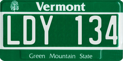 VT license plate LDY134