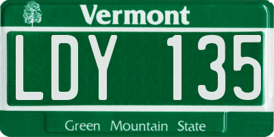 VT license plate LDY135