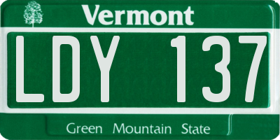 VT license plate LDY137
