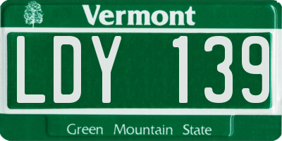 VT license plate LDY139