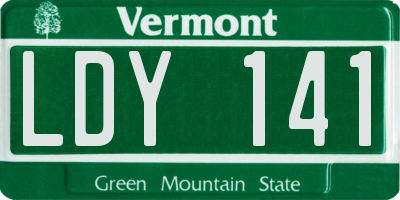 VT license plate LDY141