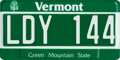 VT license plate LDY144