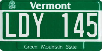 VT license plate LDY145