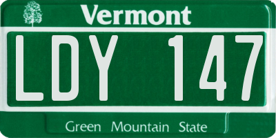 VT license plate LDY147