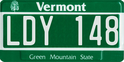 VT license plate LDY148