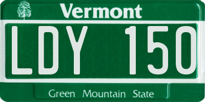 VT license plate LDY150