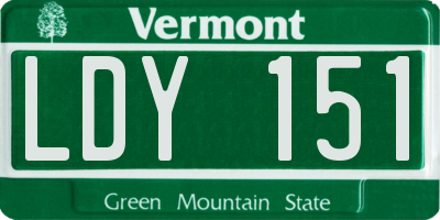 VT license plate LDY151