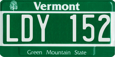 VT license plate LDY152