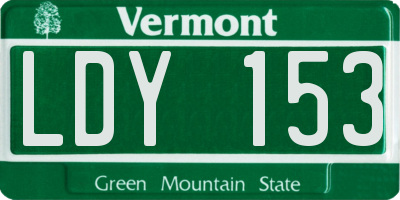 VT license plate LDY153