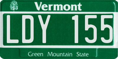 VT license plate LDY155