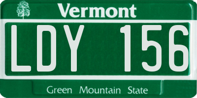 VT license plate LDY156