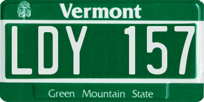 VT license plate LDY157
