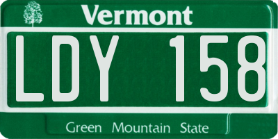 VT license plate LDY158