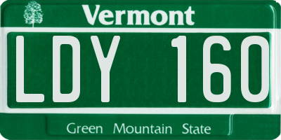VT license plate LDY160
