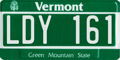 VT license plate LDY161