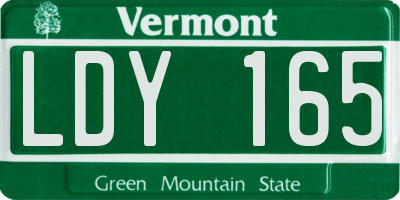 VT license plate LDY165