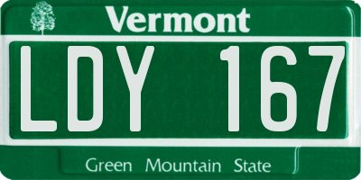 VT license plate LDY167
