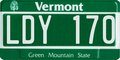 VT license plate LDY170