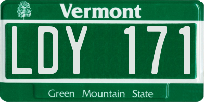 VT license plate LDY171