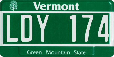 VT license plate LDY174
