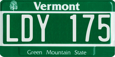 VT license plate LDY175