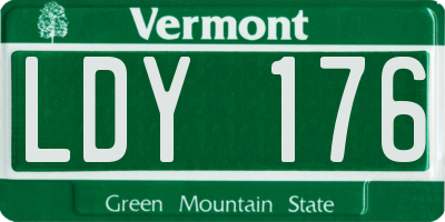 VT license plate LDY176