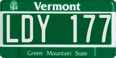 VT license plate LDY177