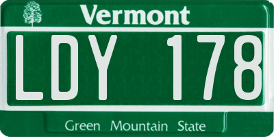VT license plate LDY178
