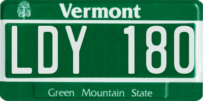 VT license plate LDY180