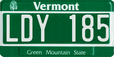 VT license plate LDY185